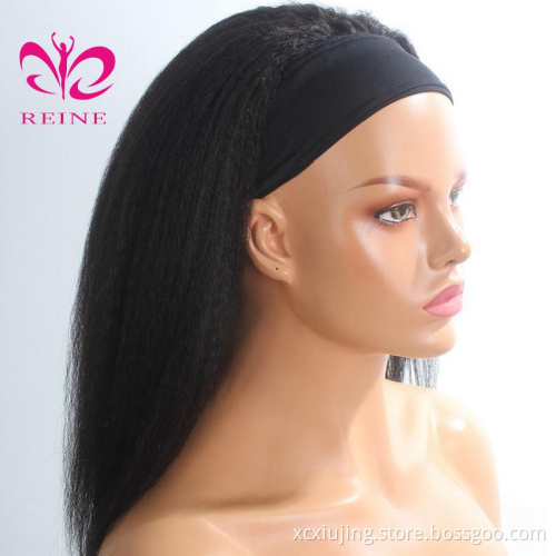 Wholesale Headband Wig Human Hair For Black Women,Remy Human Hair Headband Wig, Kinky straight double drawn human hair wigs
